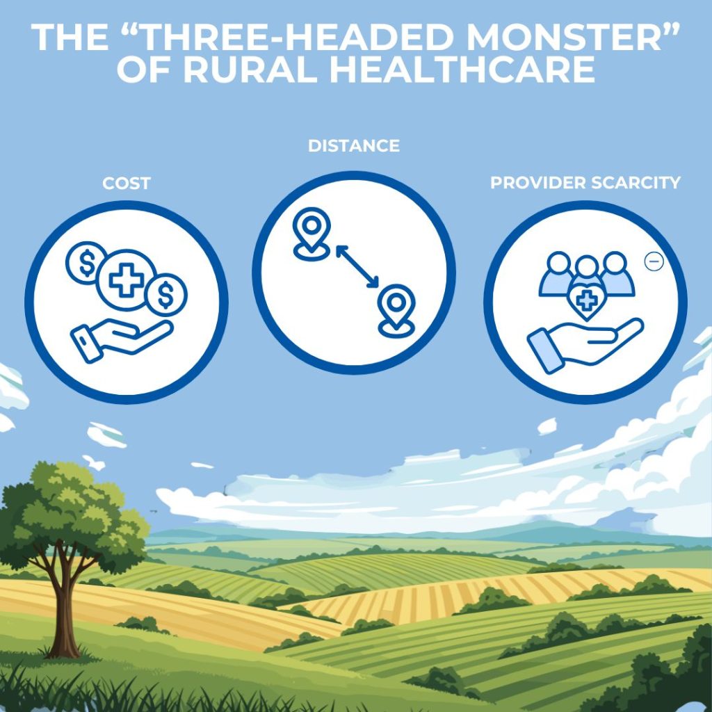 The three headed monster of rural healthcare are costs, distance and provider scarcity